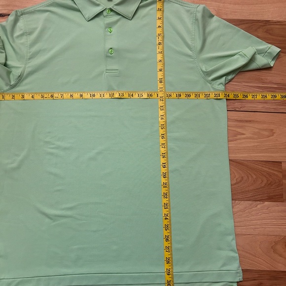 PETER MILLAR SUMMER COMFORT GOLF POLO LIME GREEN STRIPED LARGE - Picture 3 of 3